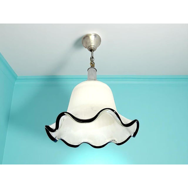 Mid-Century Modern Portuguese Opaline Glass Pendant Light, 1960s For Sale - Image 3 of 9