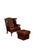 Elegant hand-tufted leather wingback chair with matching ottoman, crafted for timeless style and everyday comfort....