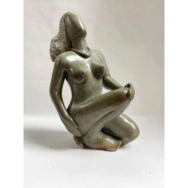 Stone Large Mid-Century Modern Vintage Nude Stone Figural Sculpture Statue For Sale - Image 7 of 7