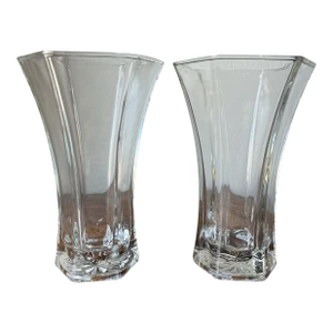 Set of 2 Vintage Hoosier Glass Vases