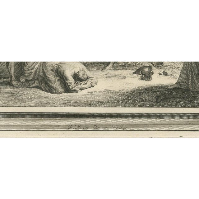 18th Century Pieter Mortier, Job Hears of His Losses and Job Visited by His Friends, 1700, Engraving For Sale - Image 5 of 12