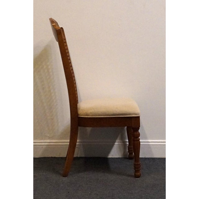 Late 20th Century Singer Furniture Solid Golden Oak Mediterranean Cane Back Dining Side Chair 505-07 For Sale - Image 5 of 11