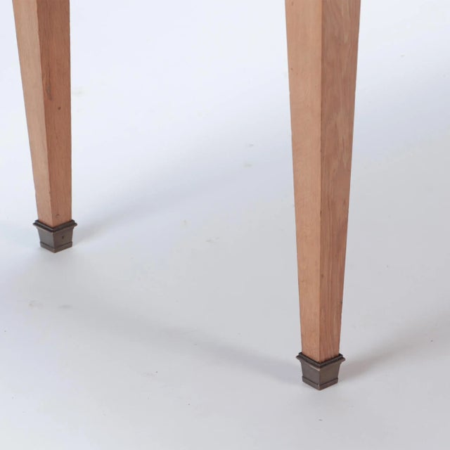 A Mid Century French Oak Library Table in the Manner of Jacques Adnet. Circa 1940. For Sale In Philadelphia - Image 6 of 8