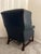 Hancock & Moore Hancock & Moore Blue Royal Leather Wingback Chair With Ottoman For Sale - Image 4 of 9