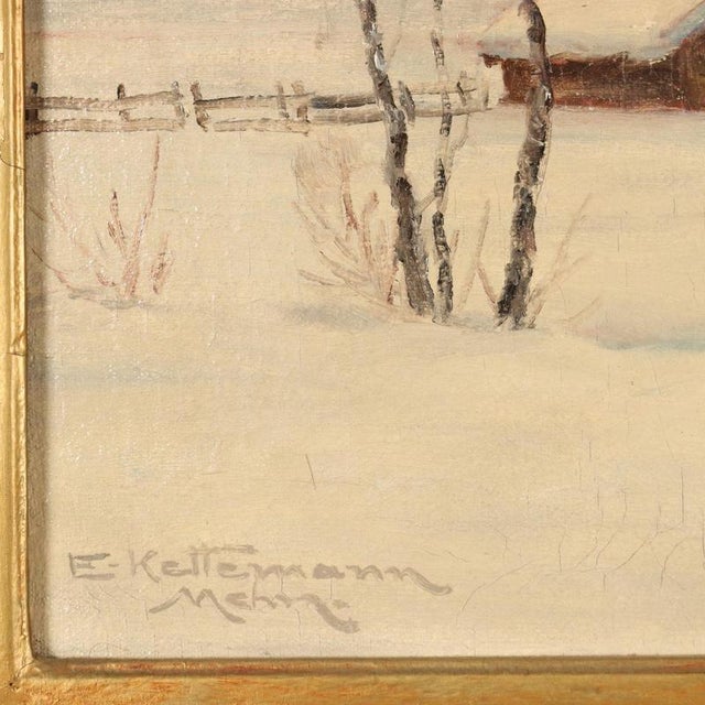 Beige Erwin Kettemann, Alpine Landscape, Oil on canvas, Framed For Sale - Image 8 of 12