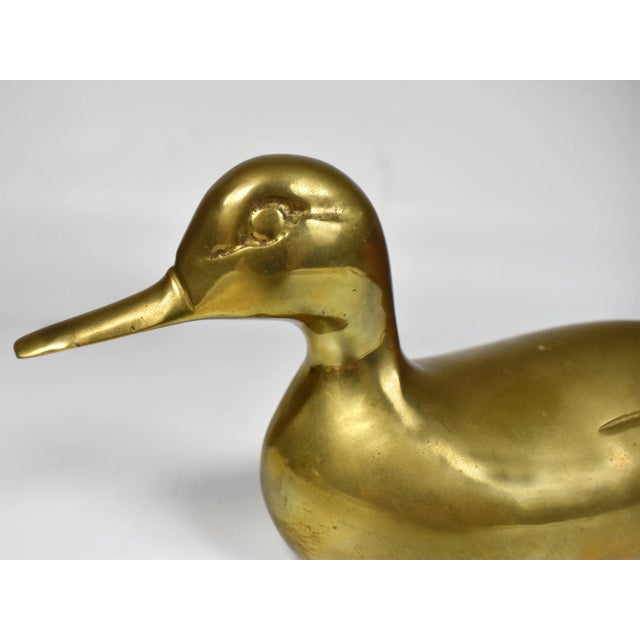 Vintage Brass Duck Bird Decoy Model Figurines For Sale - Image 6 of 8