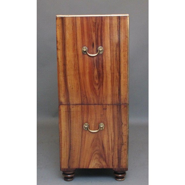 Antique Camphor Wood Secretaire Military Chest, 1840 For Sale - Image 9 of 14