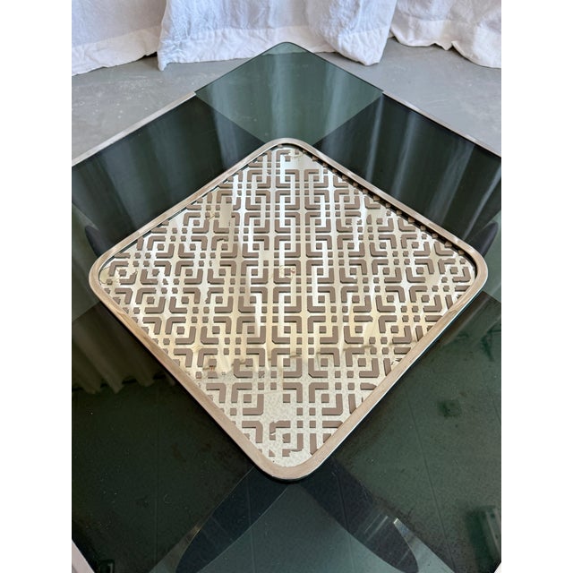 Mid-Century Modern Italian Chrome and Mirrored Glass Placemat Serving Trays by Tommaso Barbi, 1970s, Set of 4 For Sale - Image 4 of 18