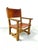 Vintage French Brutalist Castle Armchair in Oak and Cognac Leather, 1920s For Sale - Image 14 of 16