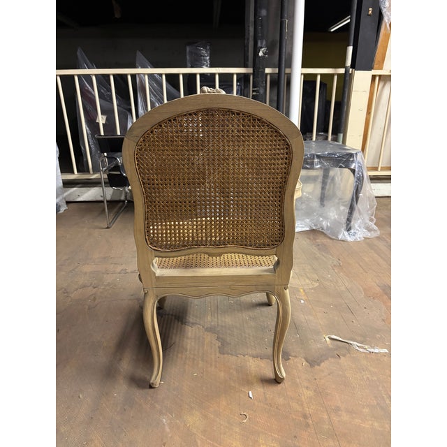 Cream Late 20th Century Pair of French Louis XV Style Cane Back Bergère Chairs For Sale - Image 8 of 9