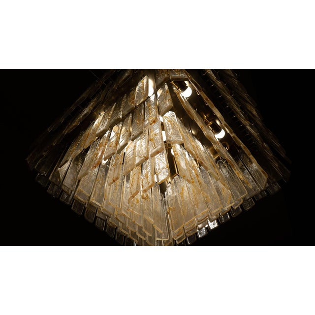 Large Handcrafted Murano Glass Prism Waterfall Chandelier, 1970s For Sale - Image 4 of 16
