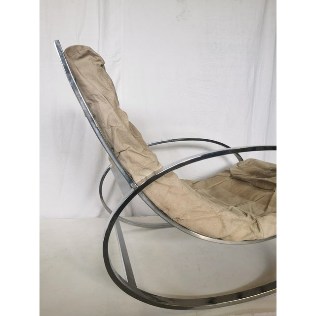 Metal Ellipse Rocking Armchair by Renato Zevi, 1970 For Sale - Image 7 of 9