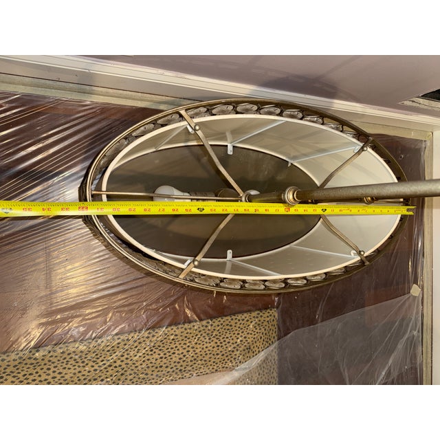 Metal Murray Feiss Lucia Oval Chandelier in Burnished Silver For Sale - Image 7 of 10