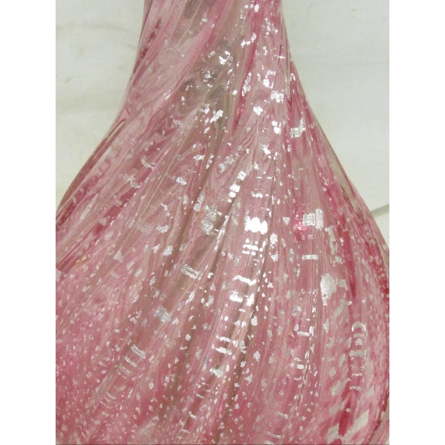 Pair of Vintage Rose Murano Glass Lamps For Sale - Image 17 of 18