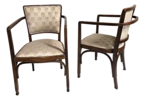 Early 20th Century Pair of Wiener Werkstatte Armchairs by Koloman Moser Signed J & J Kohn, Austria