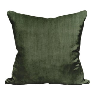 The House of Scalamandré Strie Velvet Pillow, Leaf For Sale