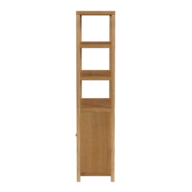 2020s Nora 32 in W. x 72 in. H Wood 3- Tier Etagere Bookcase, Light Natural For Sale - Image 5 of 8