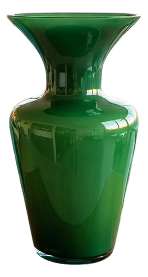 Italian Emerald Green Murano Glass Vase from Maestro Del Vetro, 1970s