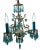 Turquoise Petite Spanish Frame Chandelier by Karen Curtis For Sale - Image 4 of 12