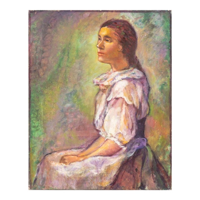 Duffy Mohler Portrait of a Seated Woman Oil For Sale