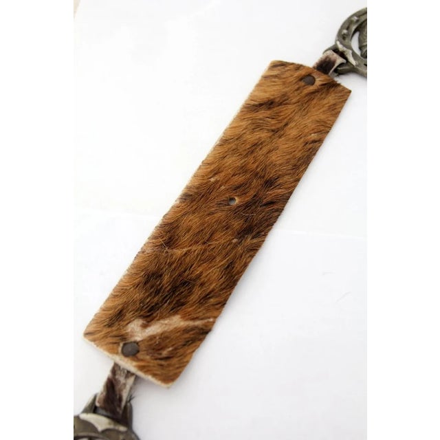 Vintage Pony Skin Band With Equestrian Medallions For Sale - Image 4 of 5