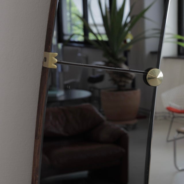 Blue Large Floor Mirror with Glass Console from Cristal Art, Torino, Italy, 1956 For Sale - Image 8 of 10