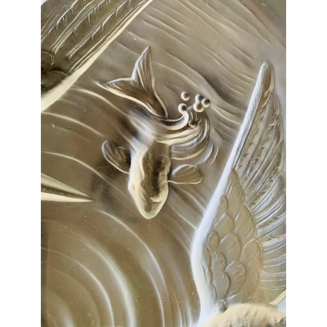 1930s Signed Verlys France "Birds & Koi" Art Glass Bowl For Sale In Los Angeles - Image 6 of 11