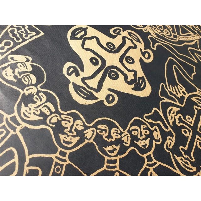 Contemporary Yvon Taillandier, Tribal noir, 2018, Silkscreen For Sale - Image 3 of 5