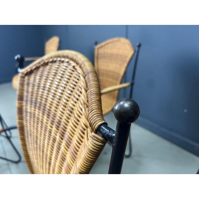 Wicker Chairs attributed to Frederick Weinberg, 1960s, Set of 6 For Sale - Image 6 of 11