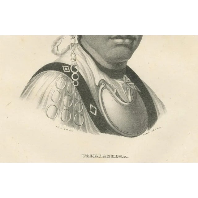 This lithograph, created by Karl Joseph Brodtmann, depicts Tawadanega, an individual whose name suggests Native American...