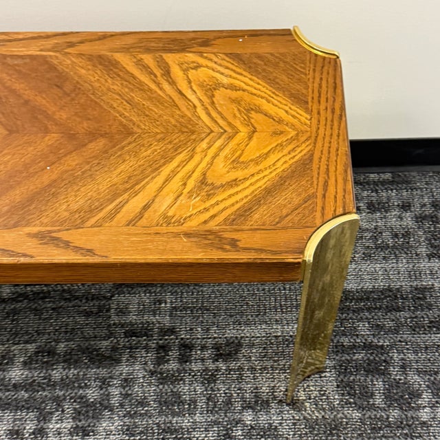 Mid 20th Century Mid-Century Lane Furniture Wood and Brass Bench or Table For Sale - Image 5 of 8