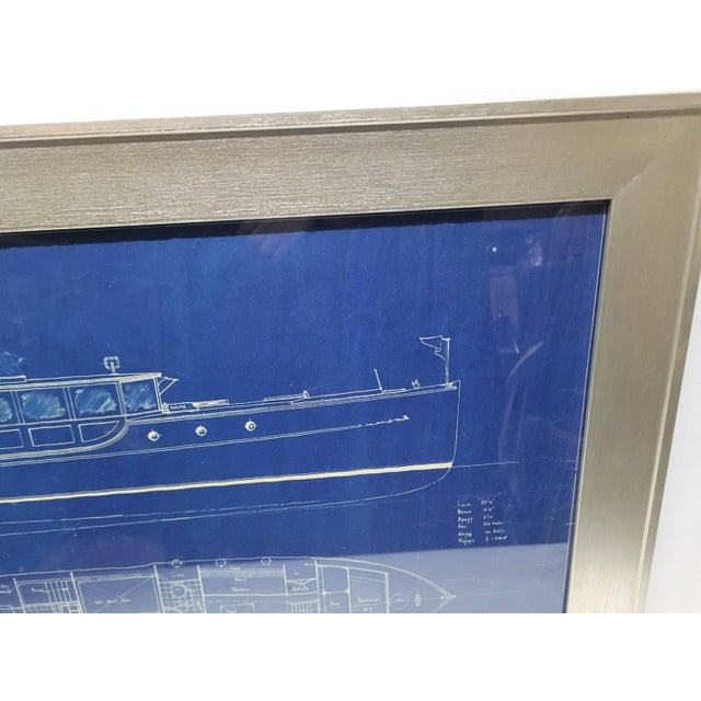 Blue Original Yacht Blueprint of an Eldredge-McInnis 55-Foot Express Cruiser Yacht For Sale - Image 8 of 11