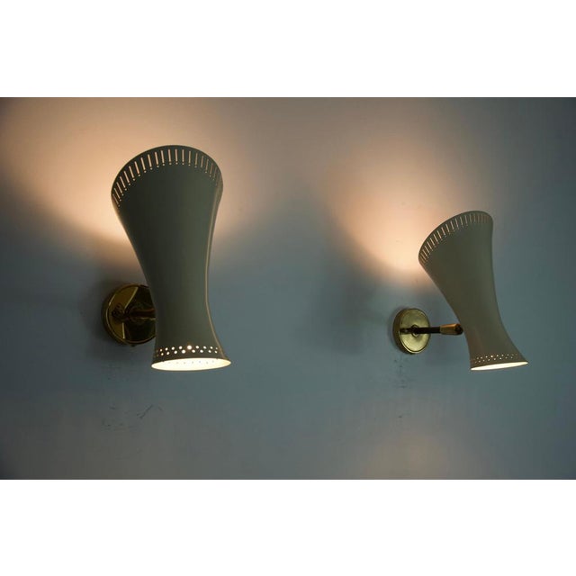 Mid-Century Modern Brass Diabolo Wall Lamps, Germany, 1950s, Set of 2 For Sale - Image 9 of 18