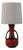 Mid 20th Century German Red Fat Lava Glazed Ceramic Table Lamp For Sale