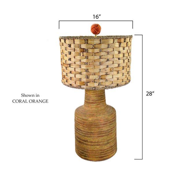 2020s Nautical Knot Lamp Finial in Coral Orange on Chrome Hardware For Sale - Image 5 of 5