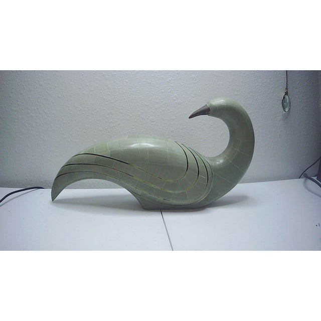 1960s Large Tessellated Green Marble Bird Sculpture by Maitland Smith 1970 MCM For Sale - Image 5 of 8