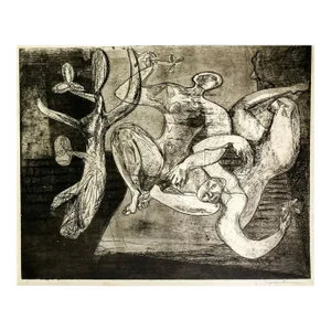 1950s John Kacere Modern Aquatint