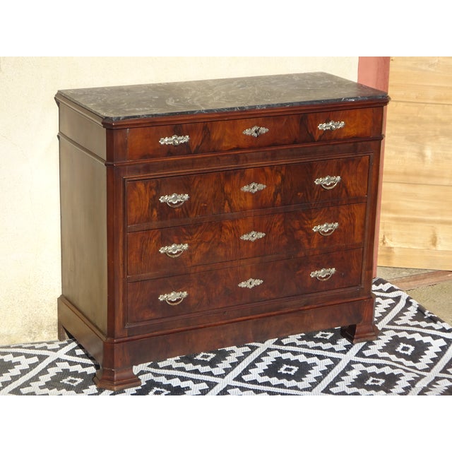 Louis Philippe Chest of Drawers in Walnut and Burl Walnut from Befos For Sale - Image 16 of 18