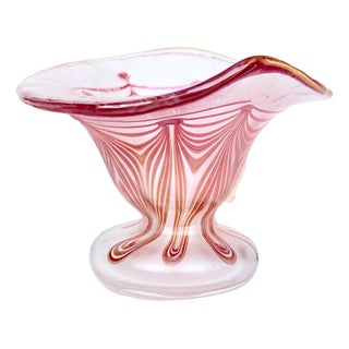 Mid-Century Glass Vase with Swirl Design and Bavarian Forest by Eisch, 1993 For Sale