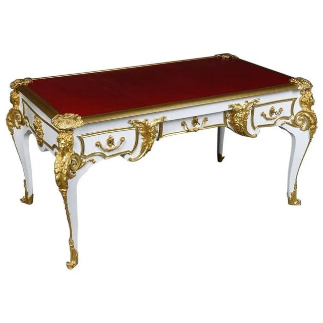 20th Century Bureau Plat or Writting Table in Style of Andre Charles Boulle For Sale - Image 11 of 11