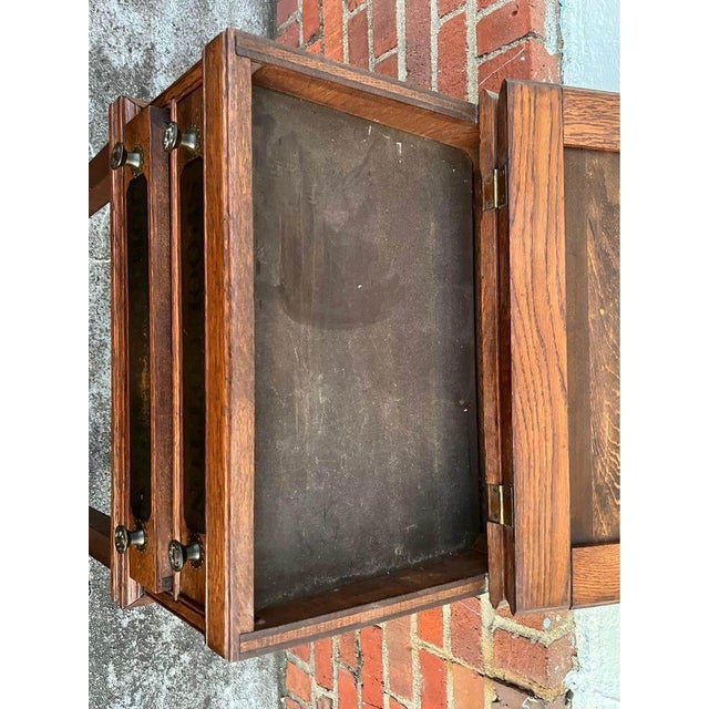 Victorian Antique Two Drawers Spool Chest on Stand. For Sale - Image 3 of 12