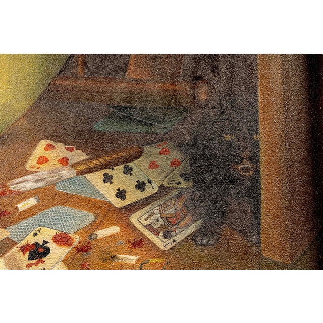 1940s 1940s "Aces of Spades" | Original Folk Oil Painting by Bob Rossie, Sr. For Sale - Image 5 of 12