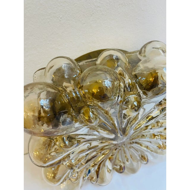 Vintage Amber Square Lamp in Bubble Glass, 1960s For Sale - Image 6 of 11