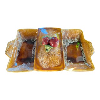 Vintage Apple Detail Ceramic Dish For Sale