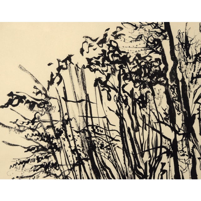 Abstract Forest Landscape in Sumi Ink on Paper by Schmidt For Sale - Image 3 of 8