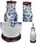 Wood 19th Century Chinese Blue & White Celadon Glazed Pottery Vase Table Lamps - A Pair For Sale - Image 7 of 12