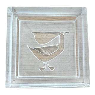 Mid Century Heavy Pelican Frosted Cachepot For Sale