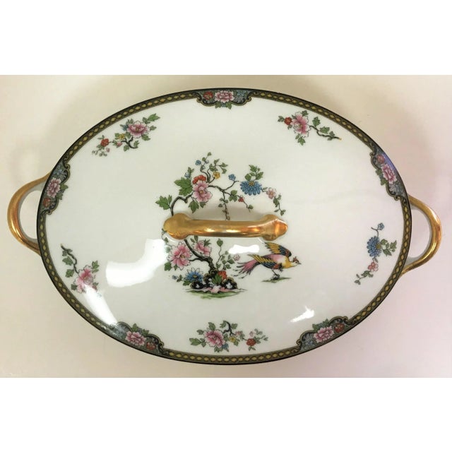 Noritake Japanese Noritake Porcelain "Pheasant" Pattern Serving Dish With Lid Circa 1920's For Sale - Image 4 of 11