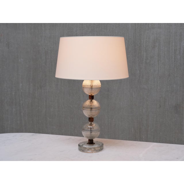 Table Lamp in Glass and Wood from Falkenbergs Belysning, Sweden, 1950s For Sale - Image 12 of 14