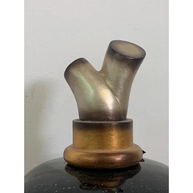 Black Decorated Vases from Lam Lee Group, 1980s, Set of 2 For Sale - Image 8 of 10